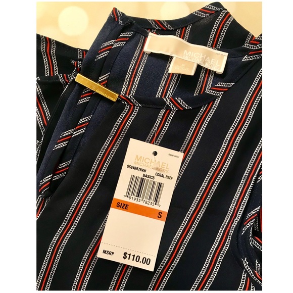 NWT MICHAEL Michael Kors Cold Shoulder Blouse - Picture 5 of 5